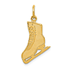 14k Yellow Gold Figure Skate Pendant 3/4in