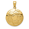 14k Yellow Gold Soccer Ball Pendant 3/4in