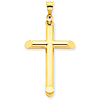 14kt Yellow Gold 3-D 1 7/16in Hollow Cross