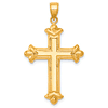 14kt Yellow Gold Reversible 1 3/16in Diamond Cut Cross Pendant