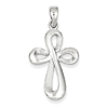 14k White Gold Loop Cross Pendant 1in