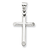 14kt White Gold Hollow 3-D Cross