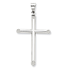 14k White Gold 1 1/2in Hollow Diamond-cut Cross