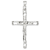 14k White Gold Crucifix Pendant 2 3/8in