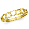 14kt Yellow Gold Polished Open Hearts Ring