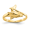 14k Yellow Gold Slender Dolphin Ring