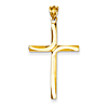 14k Yellow Gold Polished & Satin Cross Pendant  1 1/2in