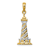 14k Yellow Gold and Rhodium Cape Hatteras Pendant 3/4in