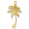 14kt Yellow Gold 7/8in Palm Tree Pendant