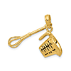 14k Yellow Gold 3-D Measuring Cup And Whisk Pendant