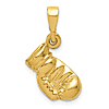 14k Yellow Gold Boxing Glove Pendant 1/2in