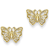 14kt Yellow Gold 3/8in Butterfly Post Earrings