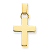 14k Yellow Gold 1in Thick Hollow Cross Pendant