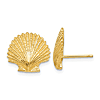 14k Yellow Gold Scallop Shell Post Earrings 1/2in