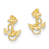 14kt Yellow Gold 1/2in Polished Anchor Earrings with Rope
