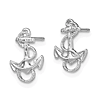 14k White Gold 1/2in Polished Anchor Earrings with Rope