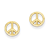 14kt Yellow Gold Polished Peace Symbol Earrings