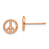 14k Rose Gold Polished Peace Symbol Earrings