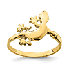 14k Yellow Gold Gecko Lizard Ring