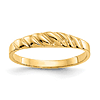 14k Yellow Gold Grooved Valley Dome Ring