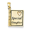 14kt Yellow and Rose Gold Enameled Special Daughter Book Charm