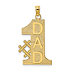 14k Yellow Gold #1 Dad Pendant 1in
