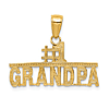 14k Yellow Gold #1 Grandpa Pendant with Bar