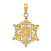 14k Yellow Gold Fancy Snowflake Pendant 5/8in