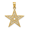 14k Yellow Gold Filigree Star Pendant 3/4in