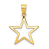 14k Yellow Gold Open Star Charm 5/8in