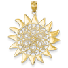 14kt Yellow Gold 1in Filigree Sun Pendant