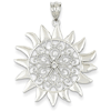 14kt White Gold 1in Filigree Sun Pendant