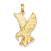 10k Yellow Gold 7/8in Textured Eagle Pendant