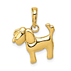 14k Yellow Gold Polished Dog Charm