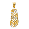 14k Yellow Gold Mesh Flip Flop Pendant 7/8in