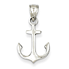 14k White Gold Anchor Charm 5/8in