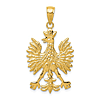 14k Yellow Gold Eagle Pendant 7/8in