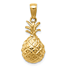 14k Yellow Gold Pineapple Pendant with Open Back 3/4in