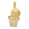 14k Yellow Gold Basketball And Net Pendant 1in
