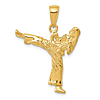 14k Yellow Gold Girl Karate Charm 3/4in