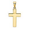 14k Yellow Gold Hollow Latin Cross Pendant 7/8in