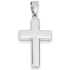 14kt White Gold 1in Hollow Strong Cross Pendant