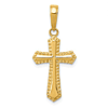 14k Yellow Gold Small Passion Cross Pendant with Beaded Accents