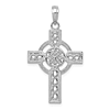 14k White Gold Celtic Cut-out Cross Pendant 7/8in