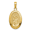14k Yellow Gold Classic Oval Saint Christopher Medal 3/4in