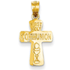 14kt Yellow Gold 5/8in First Holy Communion Cross