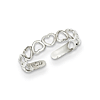 14kt White Gold Open Hearts Toe Ring