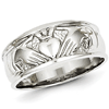 14k White Gold 8mm Ladies' Claddagh Wedding Band