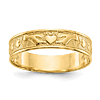14k Yellow Gold Polished Claddagh Wedding Band 5mm