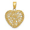 14k Yellow Gold Wire Heart Pendant 1/2in